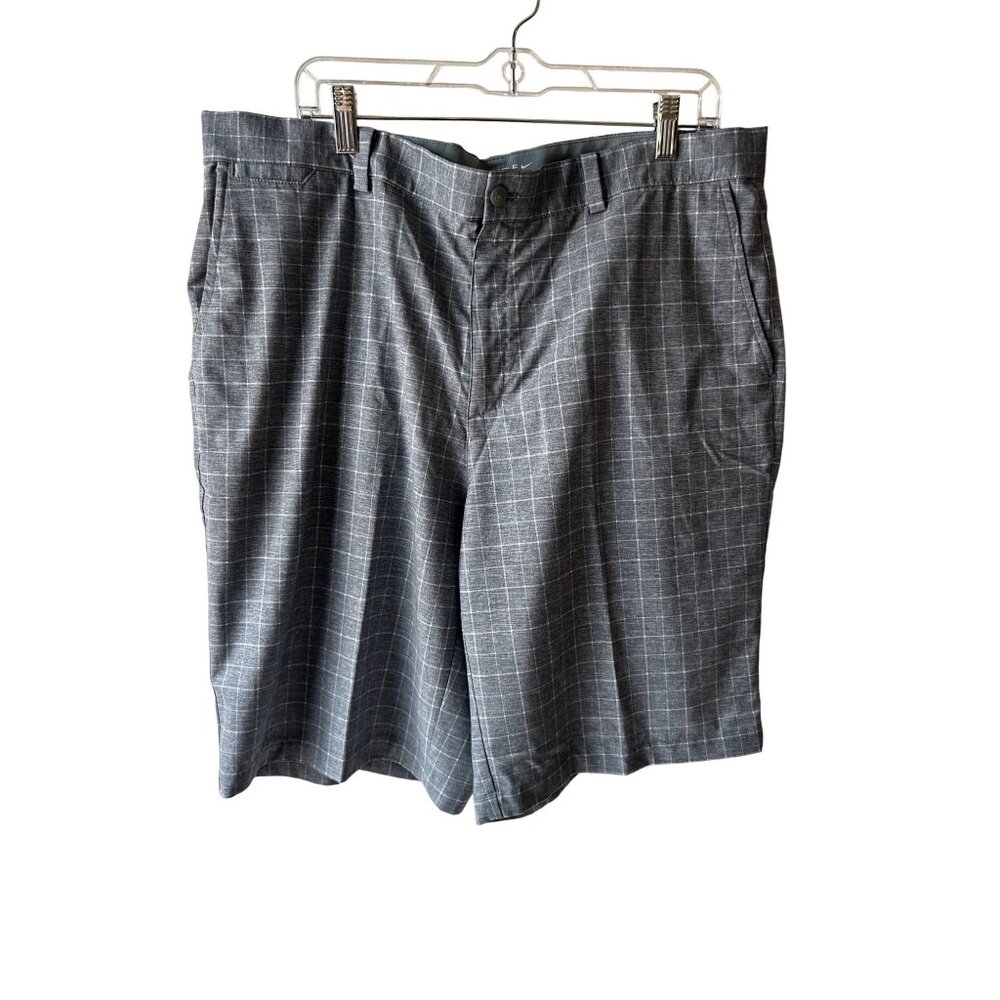 Nike Golf Mens Size38 Gray Plaid Dri-Fit Tour Performance Shorts
